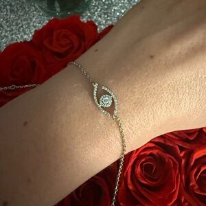 Messika Evil eye silver adjustable bracelet stainless steel